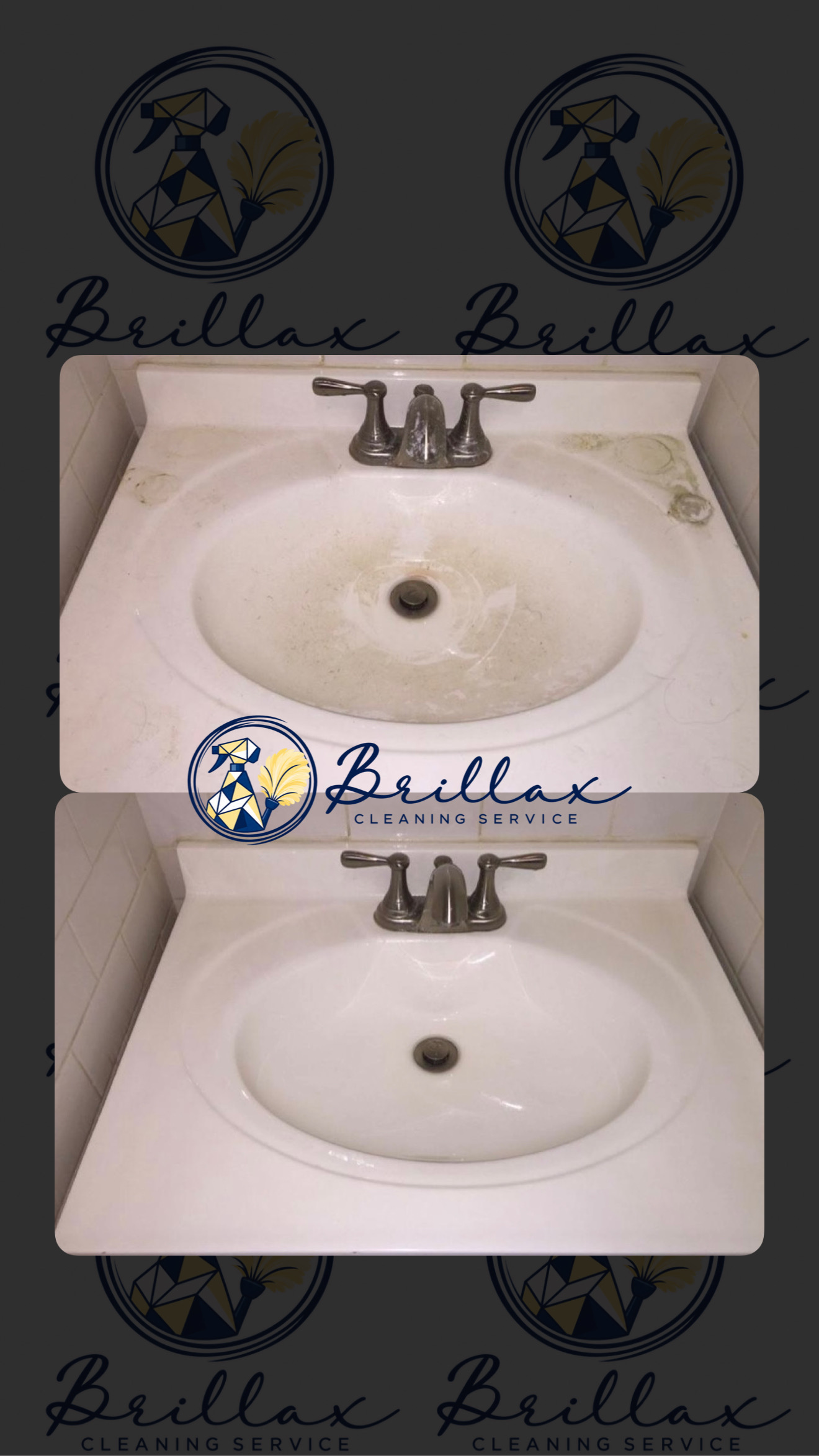 Brillax before and after cleaning result 2