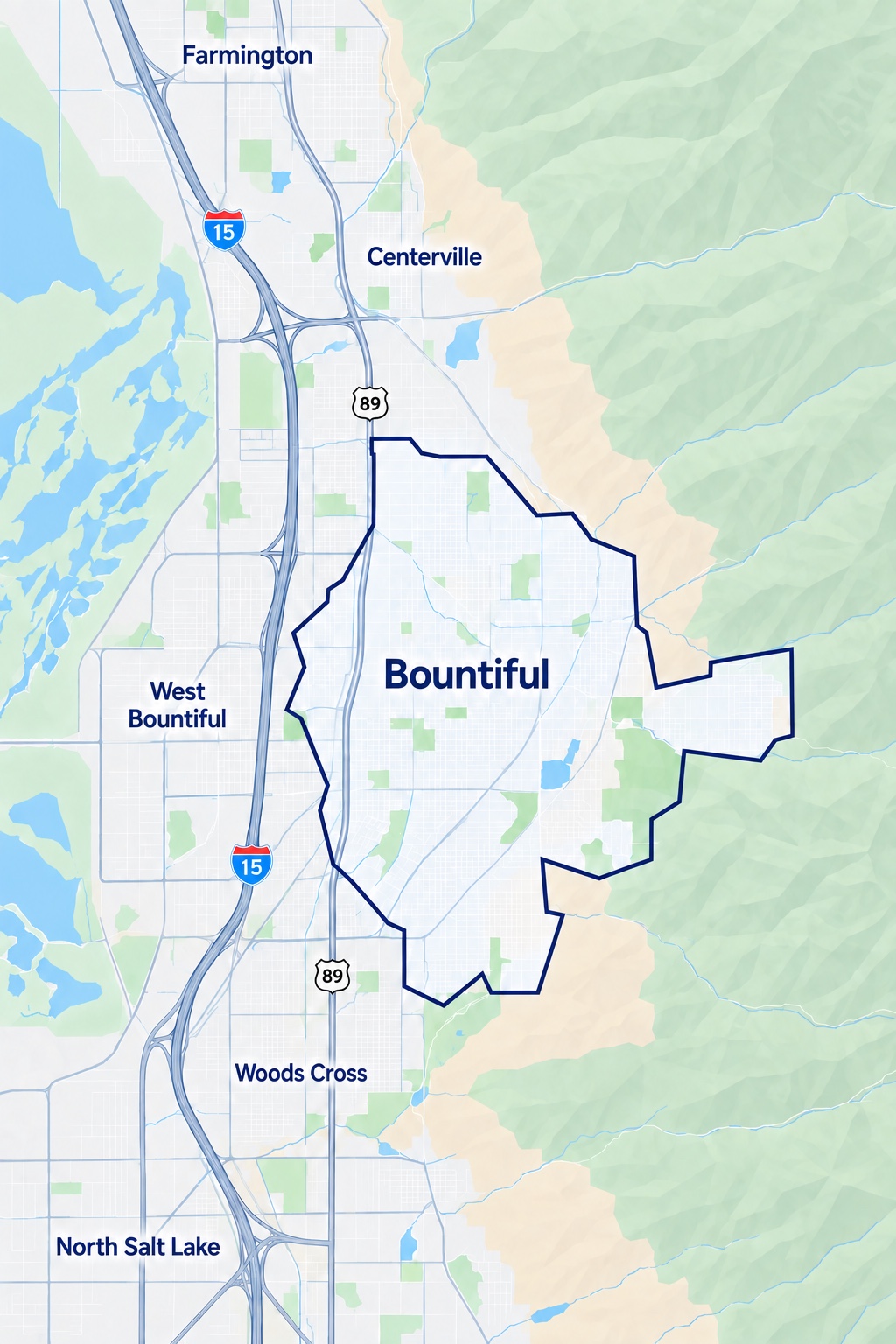 Bountiful, Utah service area map