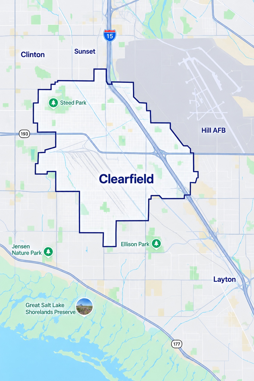 Clearfield, Utah service area map