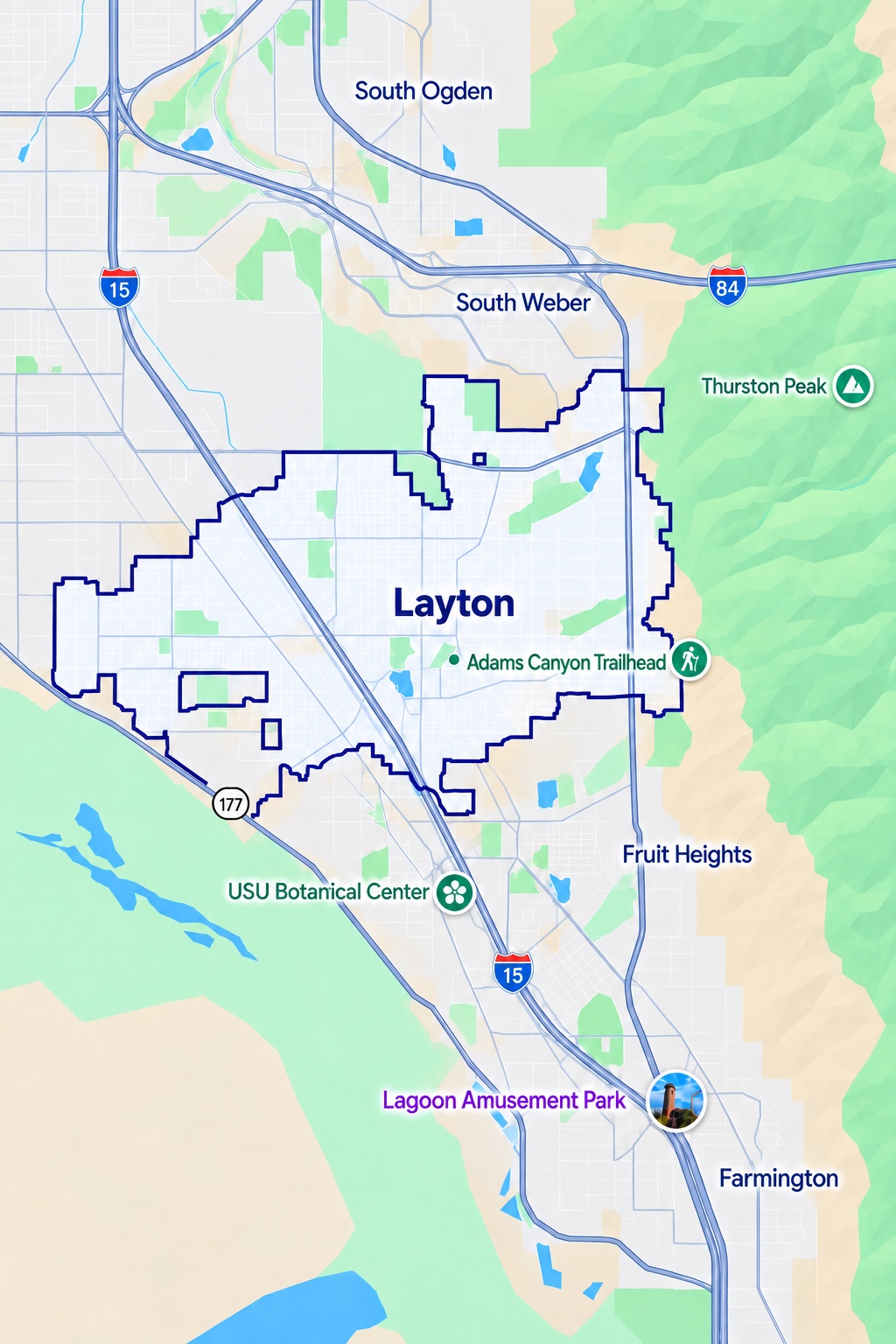 Layton, Utah service area map