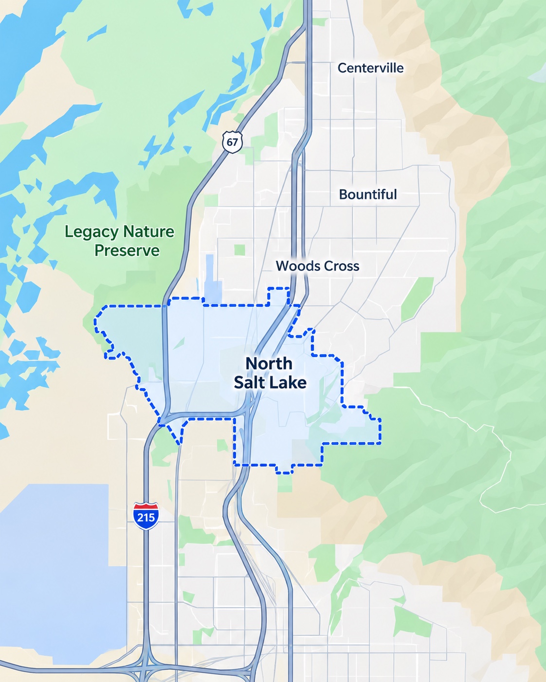 North Salt Lake, Utah service area map