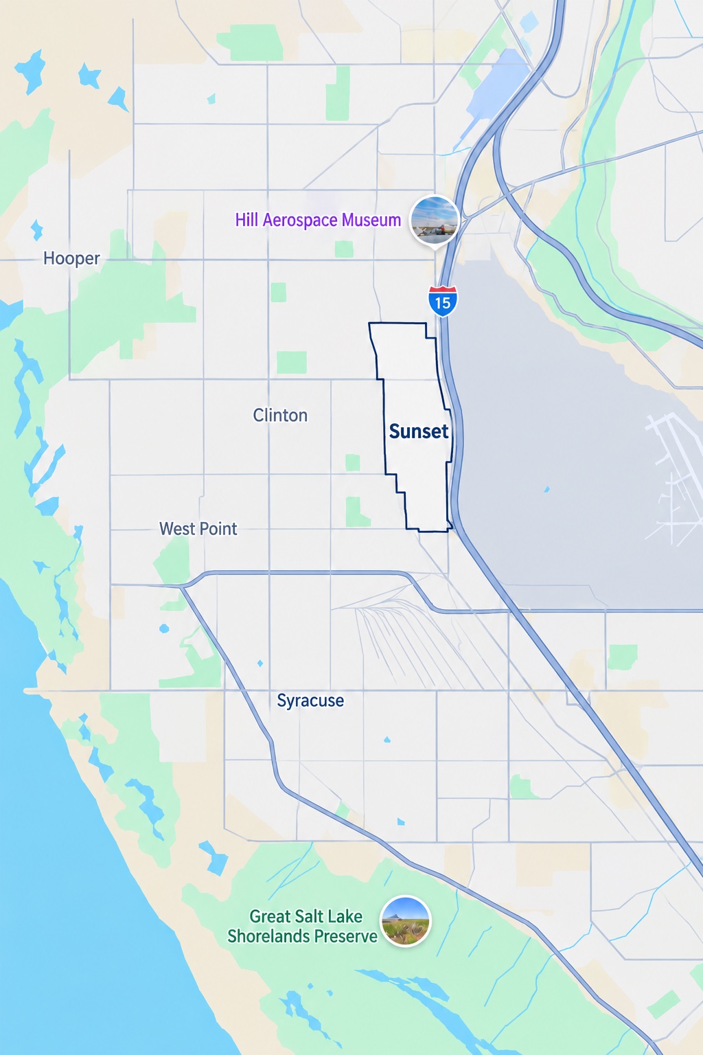 Sunset, Utah service area map