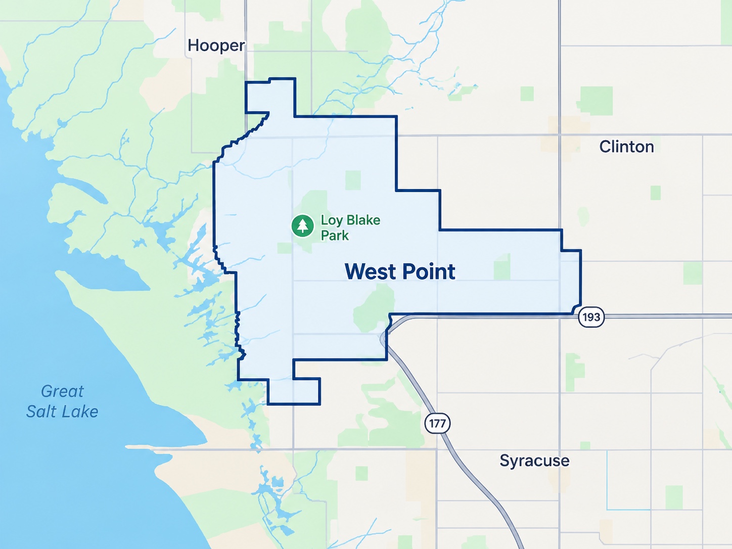 West Point, Utah service area map